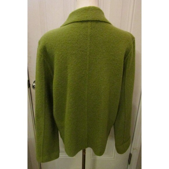 Carole Little Jacket Vintage Green 100% Wool Metal Button Front Pockets Size L - Picture 4 of 7